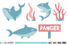 Marine life clipart for stickers cards and crafts