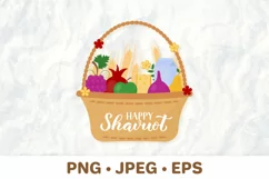 Shavuot sublimation design. Jewish holiday decorations Product Image 1