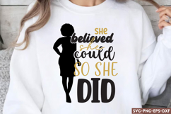 She believed she could so she did SVG, Afro Women SVG Product Image 1