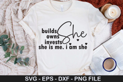 Business SVG Design - She builds owns invests she is me. i a Product Image 2