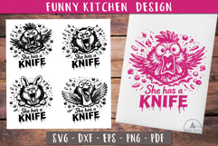 She Has a Knife SVG Funny kitchen towel