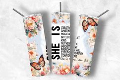 Gift For Mom, She is Creative Quote Tumbler Seamless Design Product Image 1