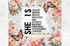 Gift For Mom, She is Creative Quote Tumbler Seamless Design Product Image 2
