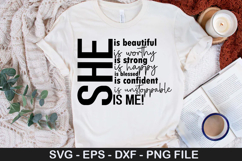 She is beautiful is worthy is - Inspirational SVG Design Product Image 1