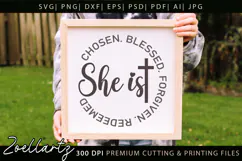 She Is Chosen Christian Quote SVG Inspirational T-shirt Mug Product Image 3