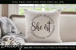 She Is Chosen Christian Quote SVG Inspirational T-shirt Mug Product Image 1