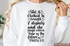 She is clothed in strength SVG, Women Empowerment Product Image 1