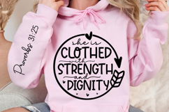 She Is Clothed With Strength Sleeve SVG Design Product Image 3