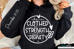 She Is Clothed With Strength Sleeve SVG Design Product Image 1