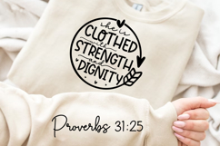 She Is Clothed With Strength Sleeve SVG Design Product Image 2