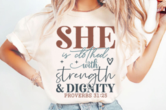 She is clothed with strength and dignity Svg Design Product Image 1
