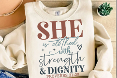 She is clothed with strength and dignity Svg Design Product Image 3