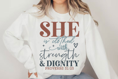 She is clothed with strength and dignity Svg Design Product Image 4