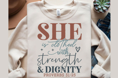 She is clothed with strength and dignity Svg Design Product Image 2