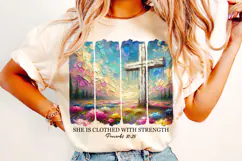 She is Clothed With Strength PNG, Christian PNG, Religious Product Image 2