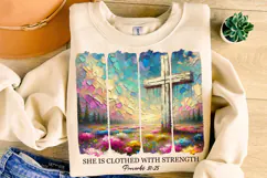 She is Clothed With Strength PNG, Christian PNG, Religious Product Image 3