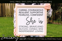 She Is Strong Kind Christian Quote SVG Women Empowerment SVG Product Image 2