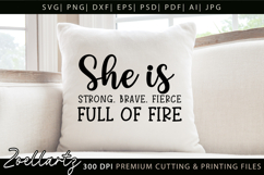 She Is Strong SVG Cut file Self Love Positive Quote SVG Product Image 5