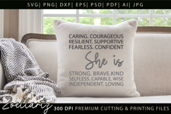 She Is Strong Kind Christian Quote SVG Women Empowerment SVG Product Image 3