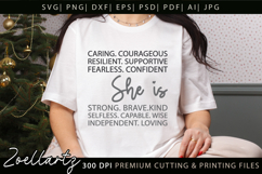 She Is Strong Kind Christian Quote SVG Women Empowerment SVG Product Image 5