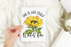 Wild & Free Sunflower Sublimation | Hippie Quotes Product Image 3