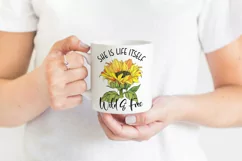 Wild & Free Sunflower Sublimation | Hippie Quotes Product Image 2