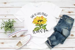 Wild & Free Sunflower Sublimation | Hippie Quotes Product Image 4