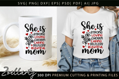 Mothers Day SVG Mama Mommy She Is Mom T-shirt Mug Design Product Image 1