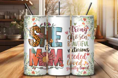 Boho She is Mom 20 oz Skinny Tumbler Wrap Sublimation PNG Product Image 1