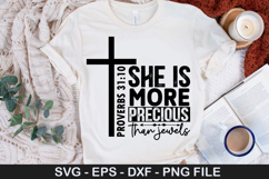 Bible Verse SVG Design - She is more precious than Product Image 3