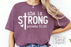 She is Strong SVG PNG - Bible Verse - Religion - Proverbs Product Image 1