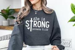 She is Strong SVG PNG - Bible Verse - Religion - Proverbs Product Image 4