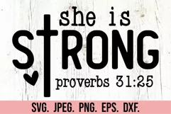 She is Strong SVG PNG - Bible Verse - Religion - Proverbs Product Image 5