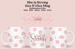 she is strong bible verse coffee mug sublimation wrap glass mug wrap svg presized for 11oz and 15oz glass mug are sublimation files