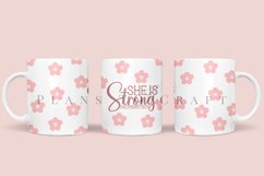 she is strong bible verse coffee mug sublimation wrap glass mug wrap svg presized for 11oz and 15oz glass mug are sublimation files