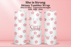 She is Strong bible verse skinny tumbler sublimation wrap with high resolution and transparant background are for 20oz and 30oz skinny tumbler