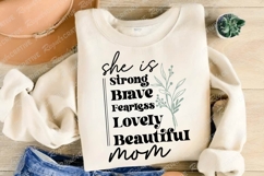 She Is Strong Brave Fearless Lovely SVG Design Product Image 3