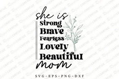 She Is Strong Brave Fearless Lovely SVG Design Product Image 1