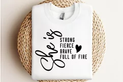 She Is Strong Fierce Brave Full Of Fire SVG , Retro Boho SVG Product Image 2