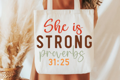 She Is Strong Proverbs SVG, Christian Quote SVG Product Image 2