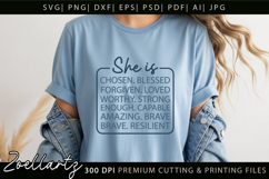 She Is Strong Kind Christian Quote SVG Women Empowerment SVG Product Image 4