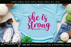 She Is Strong Christian Quote SVG PNG Women Empowerment SVG Product Image 6
