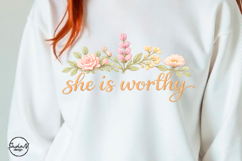 She is worthy Christian sublimation designs Product Image 3