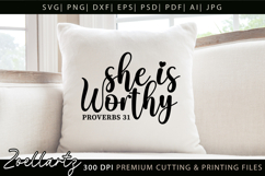She Is Worthy Christian Quote SVG Faith Jesus T-shirt Mug Product Image 2