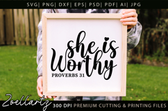 She Is Worthy Christian Quote SVG Faith Jesus T-shirt Mug Product Image 3