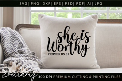 She Is Worthy Christian Quote SVG Faith Jesus T-shirt Mug Product Image 6