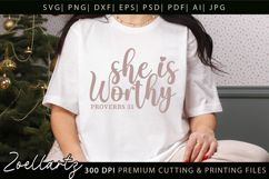 She Is Worthy Christian Quote SVG Faith Jesus T-shirt Mug Product Image 5