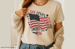 She Loves Jesus and America Too SVG PNG T-shirt Design Product Image 2