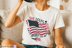 She Loves Jesus and America Too SVG PNG T-shirt Design Product Image 3