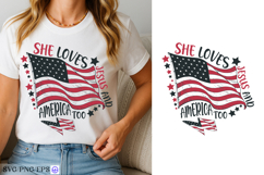 She Loves Jesus and America Too SVG PNG T-shirt Design Product Image 1